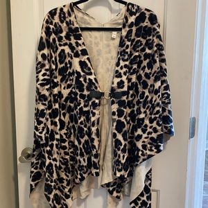 Dane Buchman leopard print cape